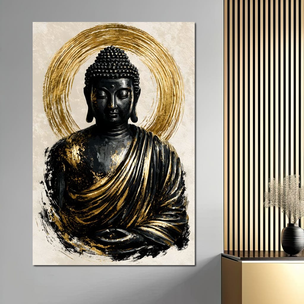 Silent Radiance of the Gilded Soul Canvas Wall Art