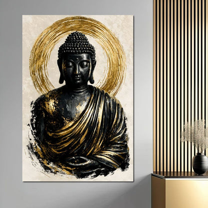 Silent Radiance of the Gilded Soul Canvas Wall Art