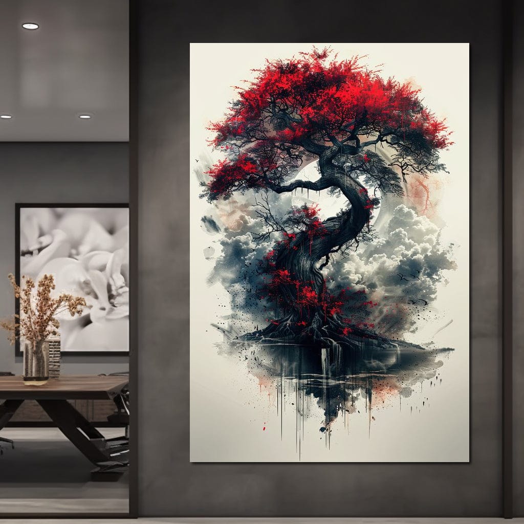 Sanguine Canopy Resilience Canvas Wall Art