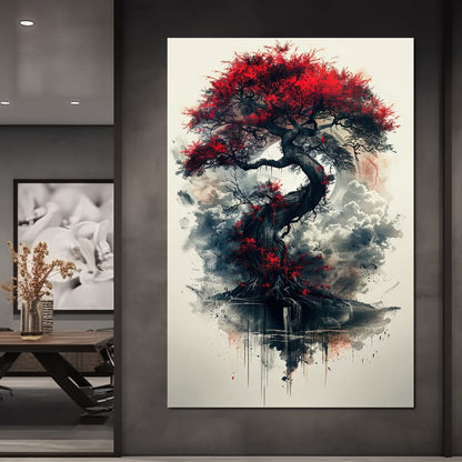 Sanguine Canopy Resilience Canvas Wall Art