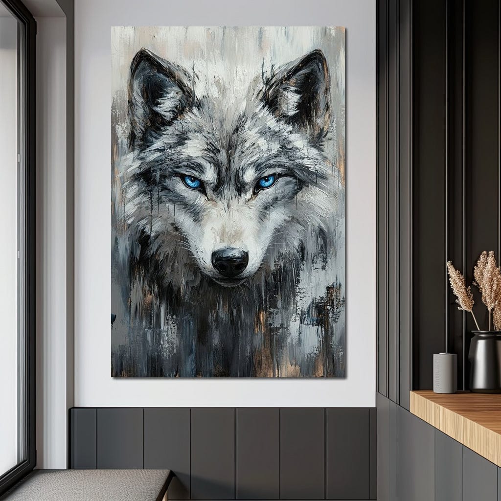 Sovereign Wolf's Stare Canvas Wall Art