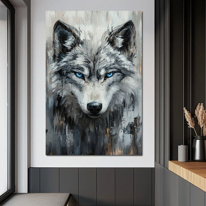 Sovereign Wolf's Stare Canvas Wall Art