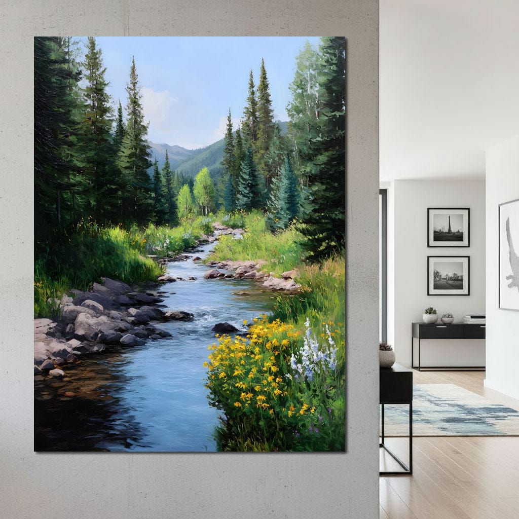 Alpine Creek Wildflower Trail Canvas Wall Art