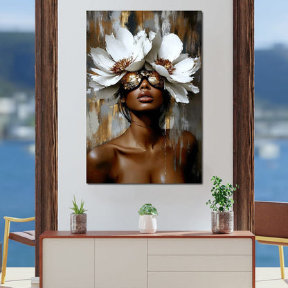 Golden Petals Envisioned Canvas Wall Art