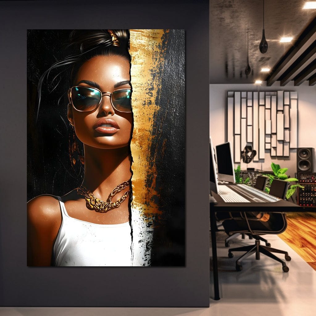 Golden Radiance Encounter Canvas Wall Art