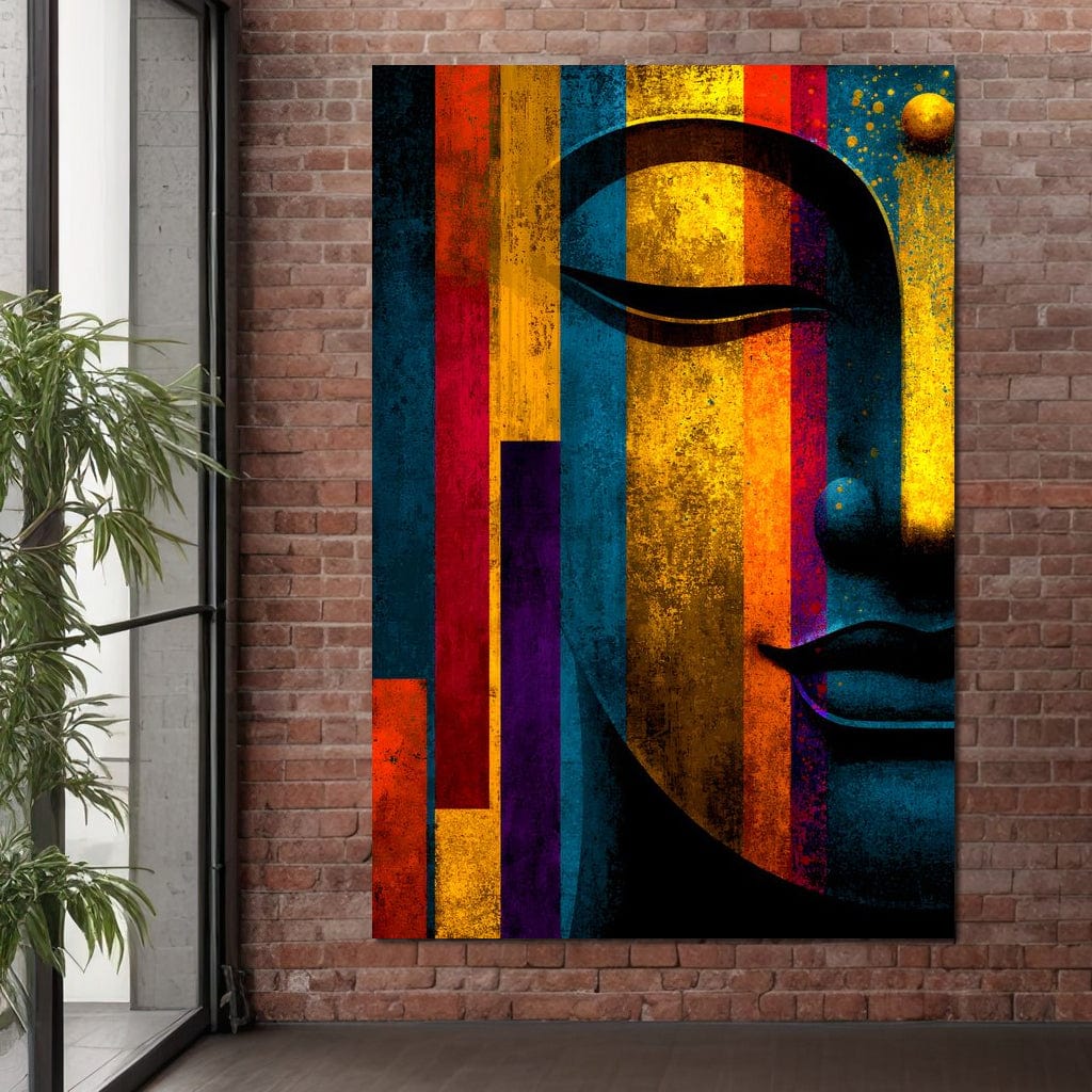 Radiant Stripes of Tranquil Face Canvas Wall Art