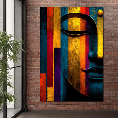 Radiant Stripes of Tranquil Face Canvas Wall Art