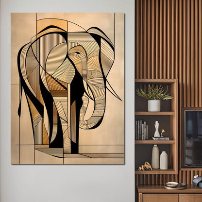 Majestic Geometric Elephant Canvas Wall Art