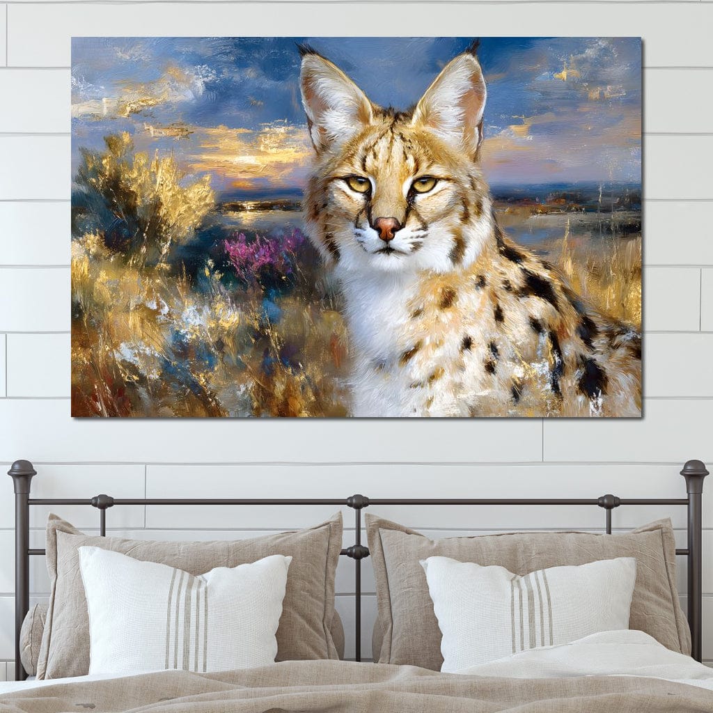 Savanna Serval Sunset Glow Canvas Wall Art