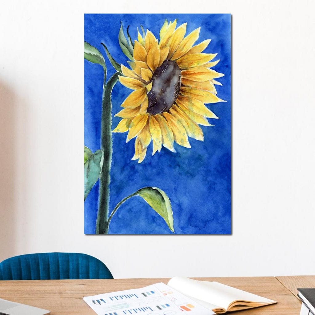 Watercolor Sunflower Canvas Wall Art
