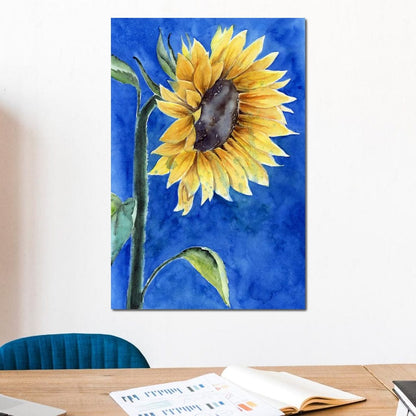 Watercolor Sunflower Canvas Wall Art