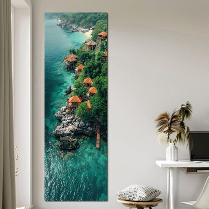 Coastal Serenity Bungalows Canvas Wall Art