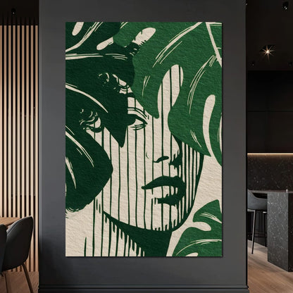 Botanical Shadow Portrait Canvas Wall Art