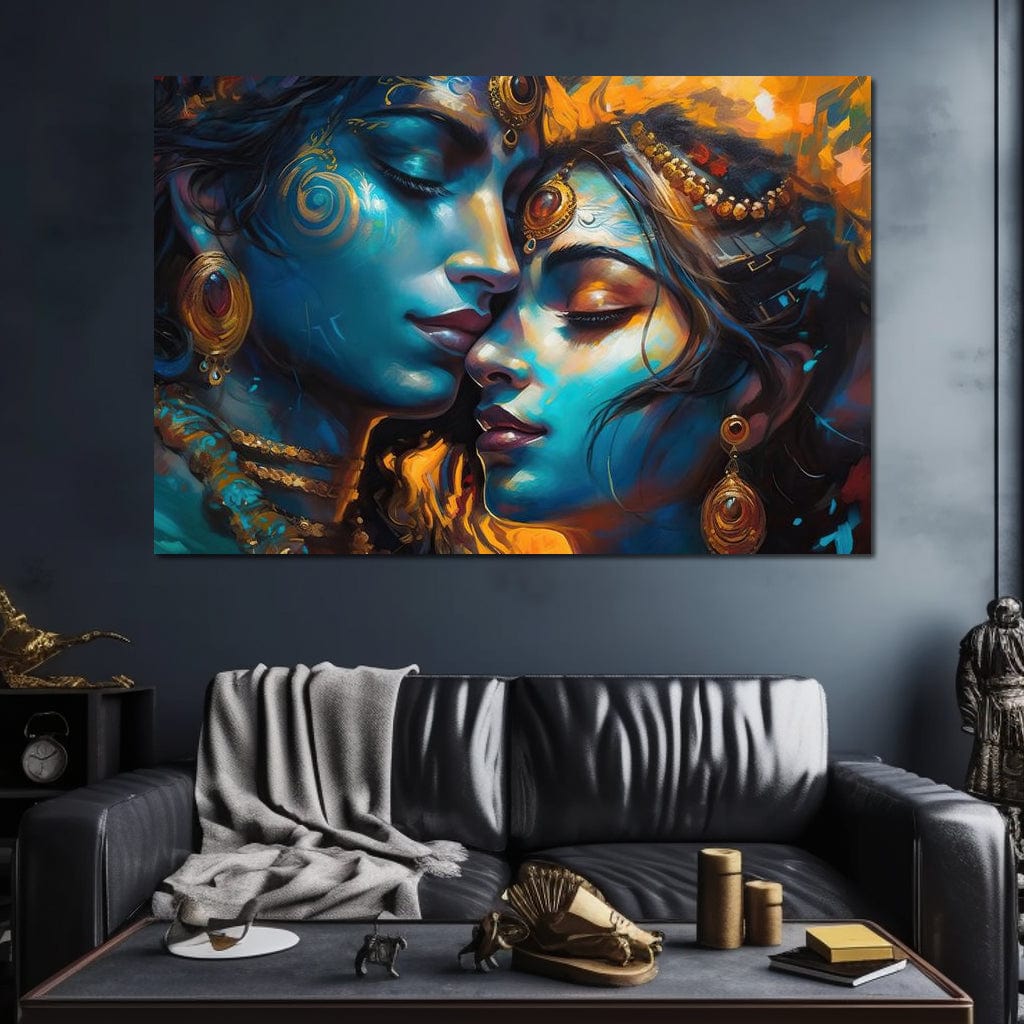 Radha & Krishna Love Story Canvas Wall Art