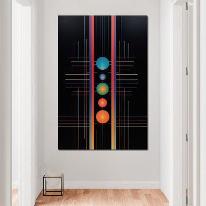 Futuristic Striped Colors Canvas Wall Art