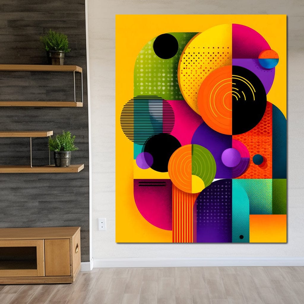 Vivid Geo Orbit Kaleidoscope Canvas Wall Art