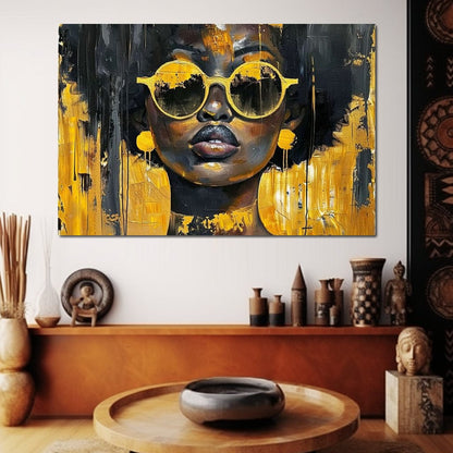 Golden Solitude Statement Canvas Wall Art