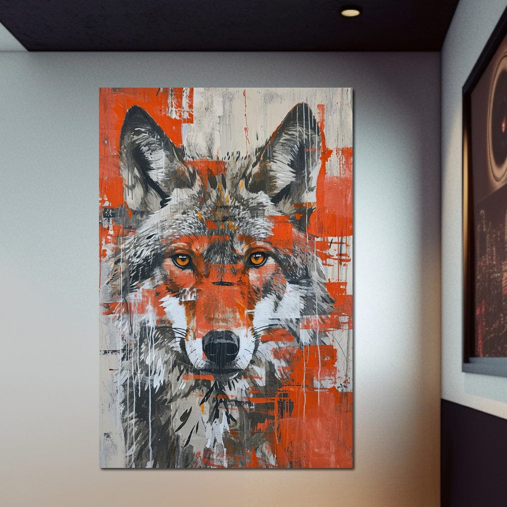 Urban Grey Wolf Canvas Wall Art