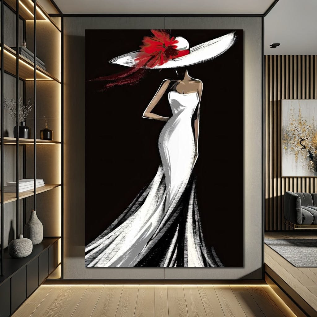 The White Dress - Elegant Nocturne Silhouette Canvas Wall Art