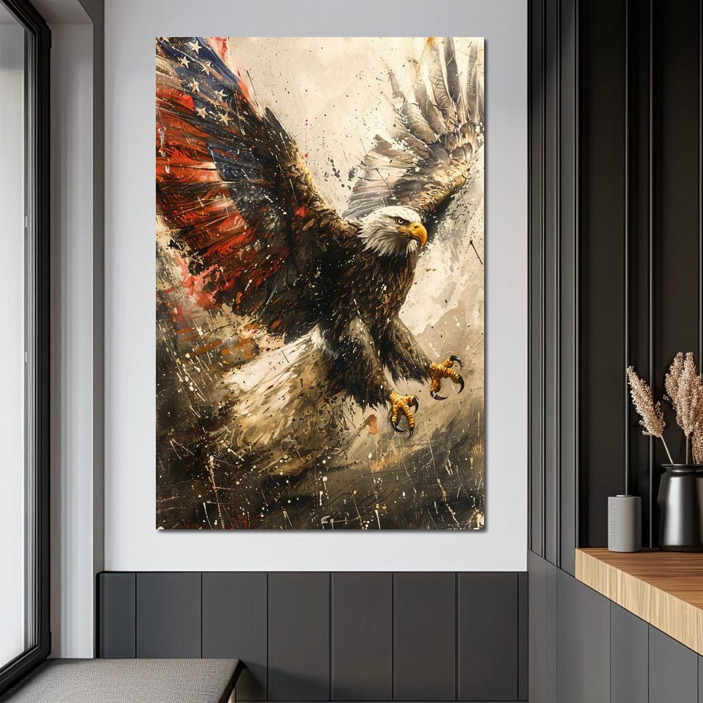 Patriot's Pride: The Eagle's Essence Canvas Wall Art