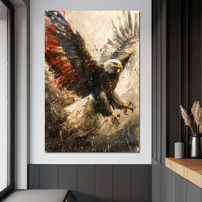 Patriot's Pride: The Eagle's Essence Canvas Wall Art