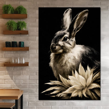 Quiet Contemplation Of The Wild Hare Canvas Wall Art