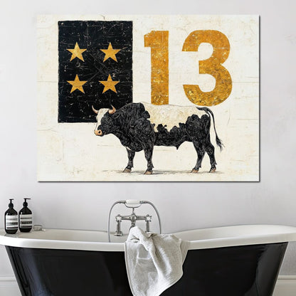 Starlit Cattle #13 Canvas Wall Art