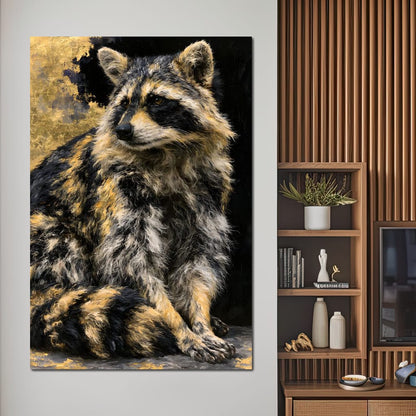 Midnight Bandit of Gilded Shadows Canvas Wall Art