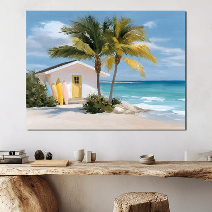 Tropical Breeze Shack Escape Canvas Wall Art