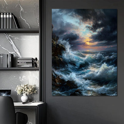 Tempest Dawn Ocean Fury Canvas Wall Art