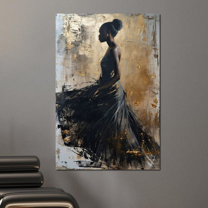 Golden Noir Elegance Canvas Wall Art
