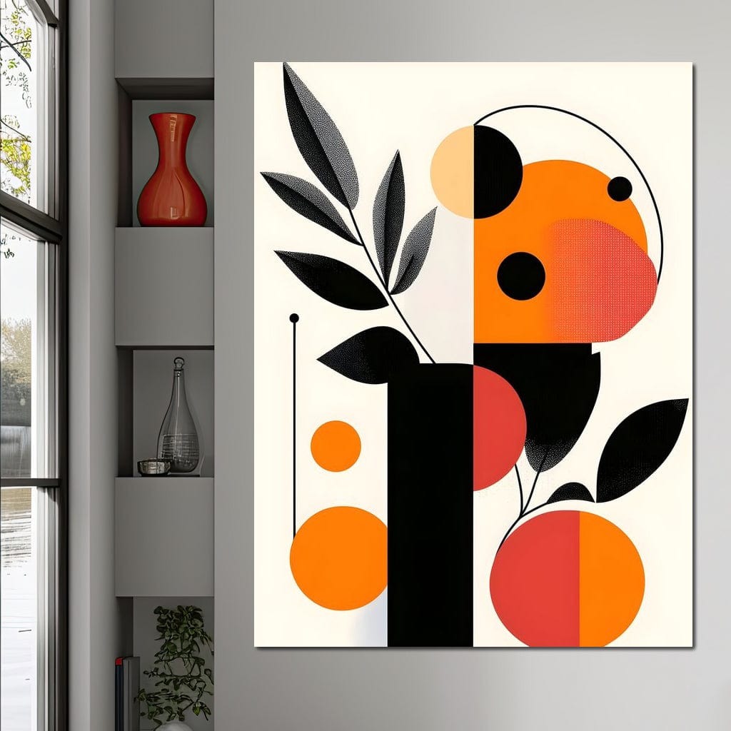 Mid Century Citrus Geometry Canvas Wall Art
