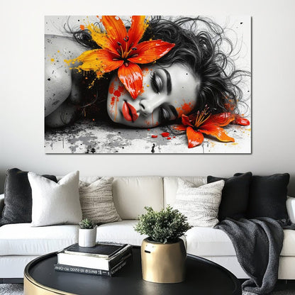 Flower Poise Canvas Wall Art
