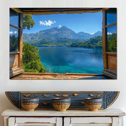 Lakeside Serenity Vista Canvas Wall Art