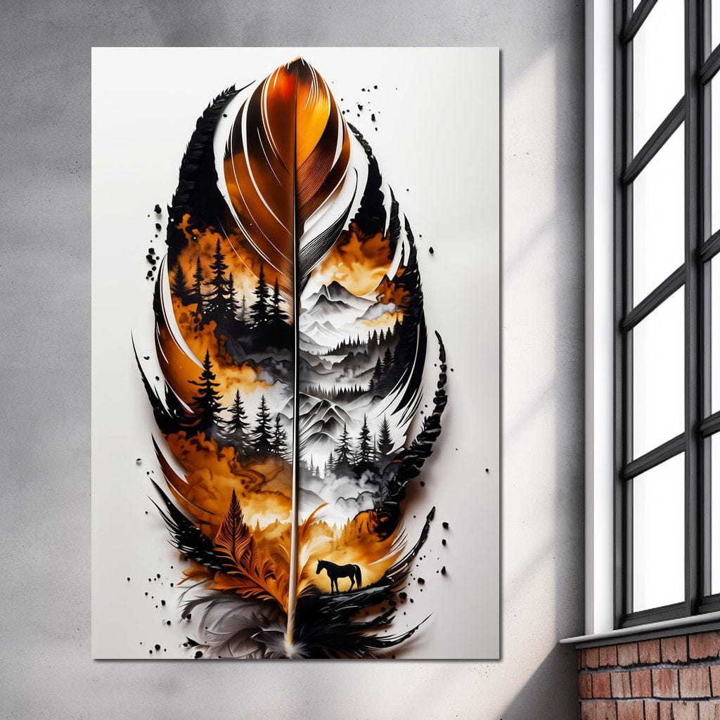 Nature in a Feather Canvas Wall Art