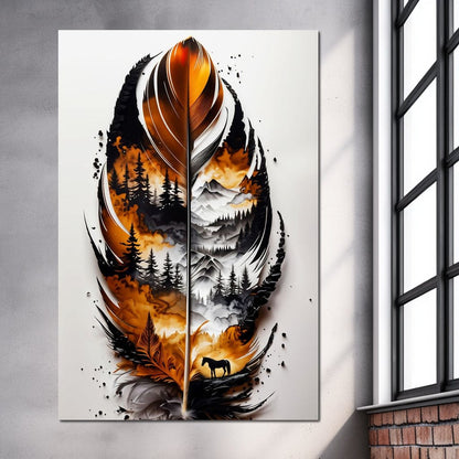 Nature in a Feather Canvas Wall Art