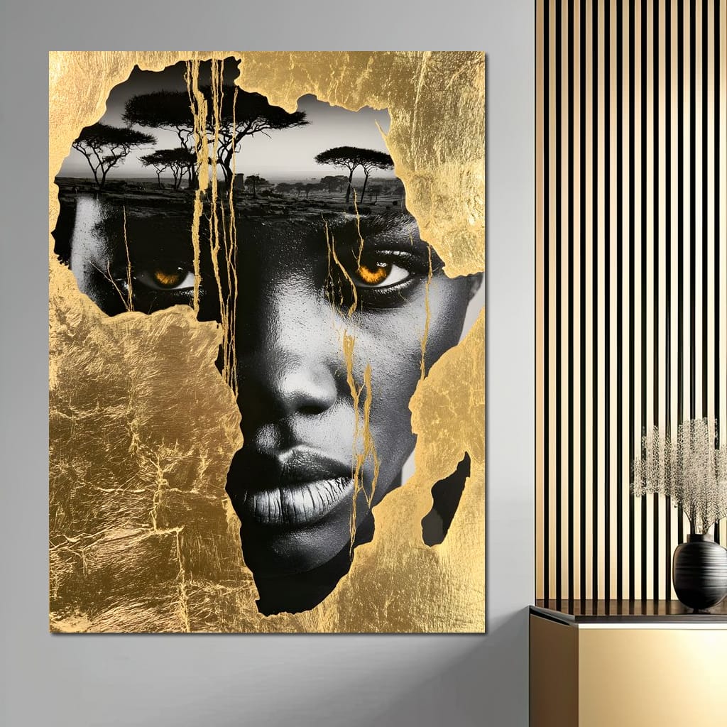 Ancestral Roots Emerging From Gilded Soil Canvas Wall Art