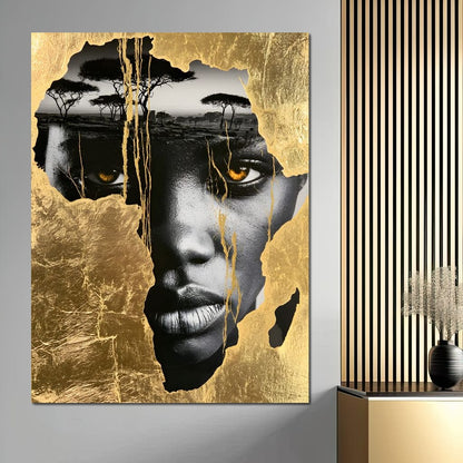 Ancestral Roots Emerging From Gilded Soil Canvas Wall Art