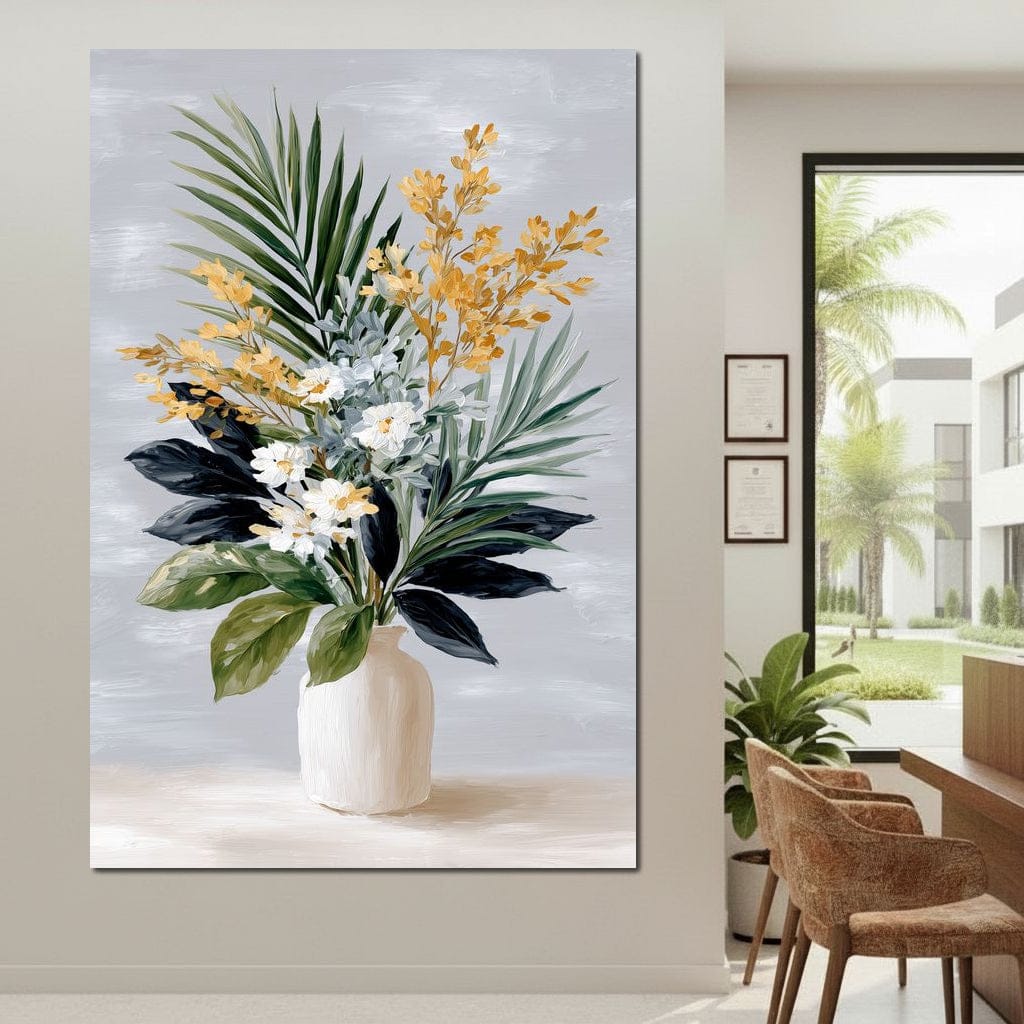 Golden Botanicals Still Life Canvas Wall Art