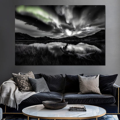 Eternal Wilderness Light Green Glow Canvas Wall Art