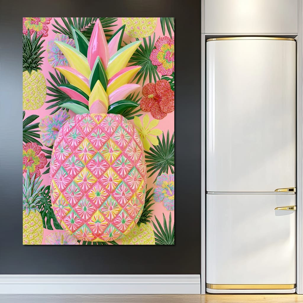 Tropical Solstice Island Pineapple Canvas Wall Art