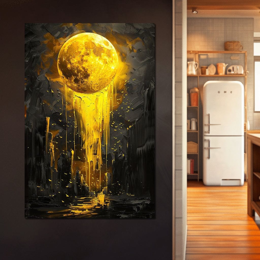 Golden Monolith Meltdown Canvas Wall Art