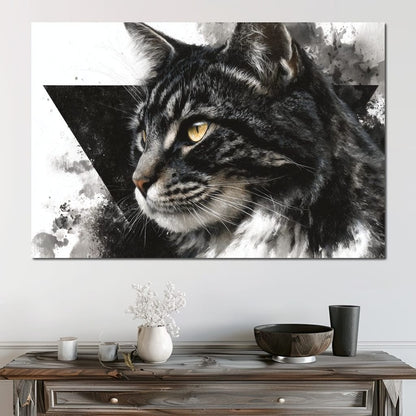 Golden Eyed Tabby Portrait Canvas Wall Art