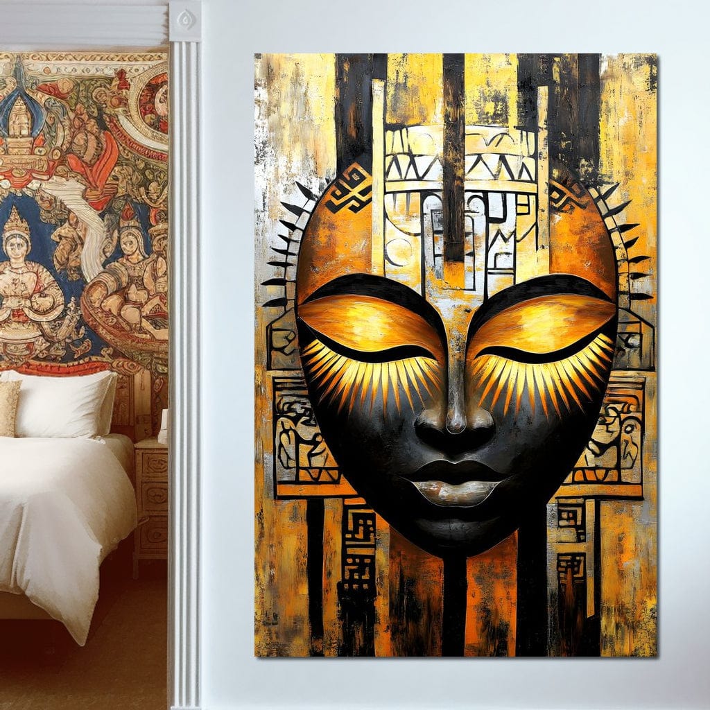 Radiant Golden Guardian Canvas Wall Art