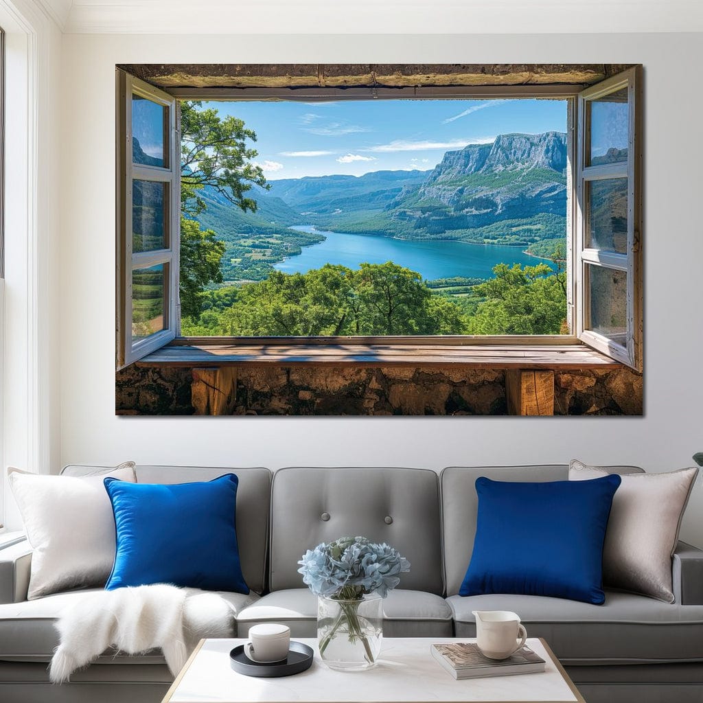Window to Serene Vistas Canvas Wall Art