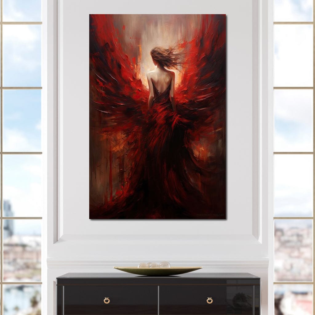 Ethereal Elegance in Shadow Gown Canvas Wall Art
