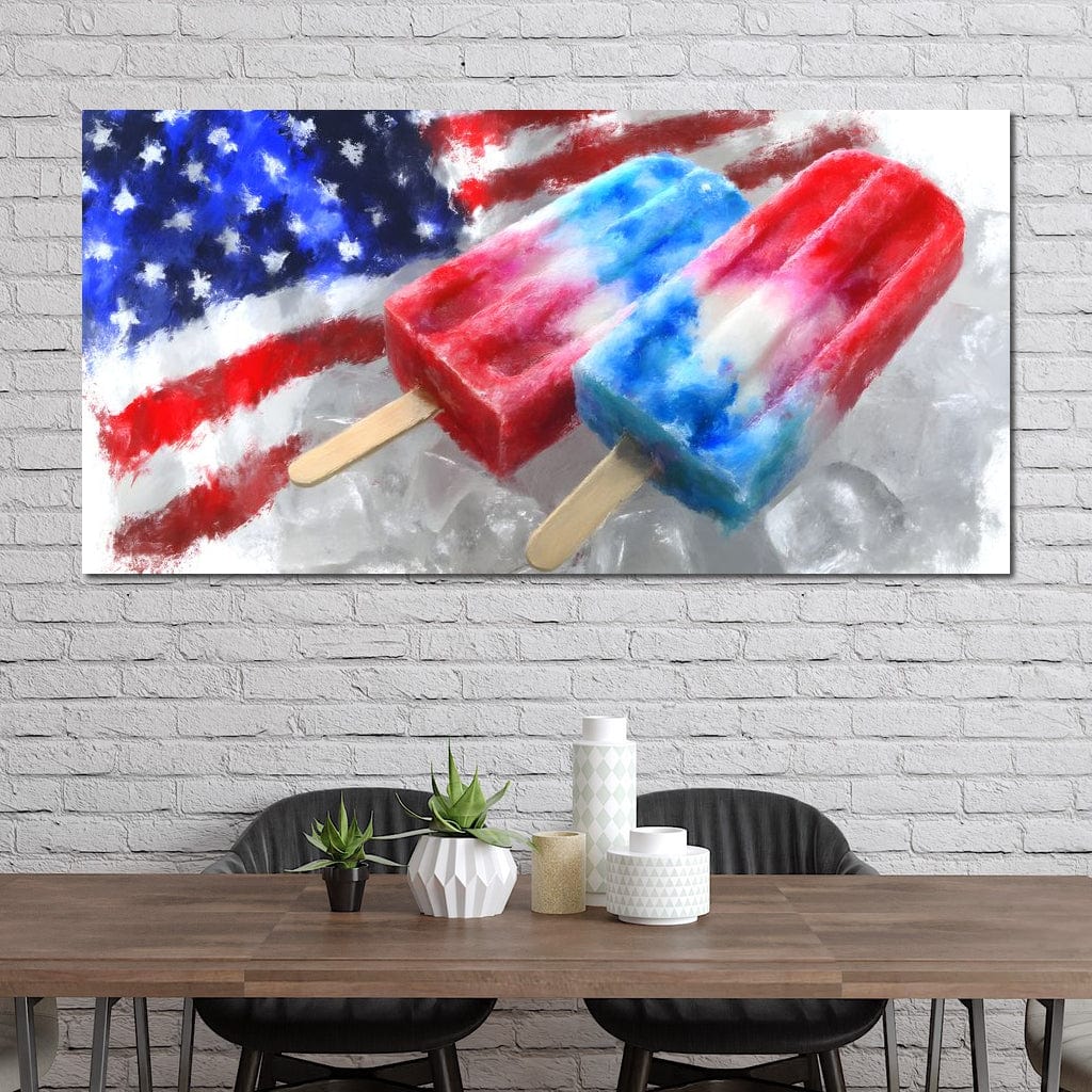 Patriotic Popsicle Delight Canvas Wall Art