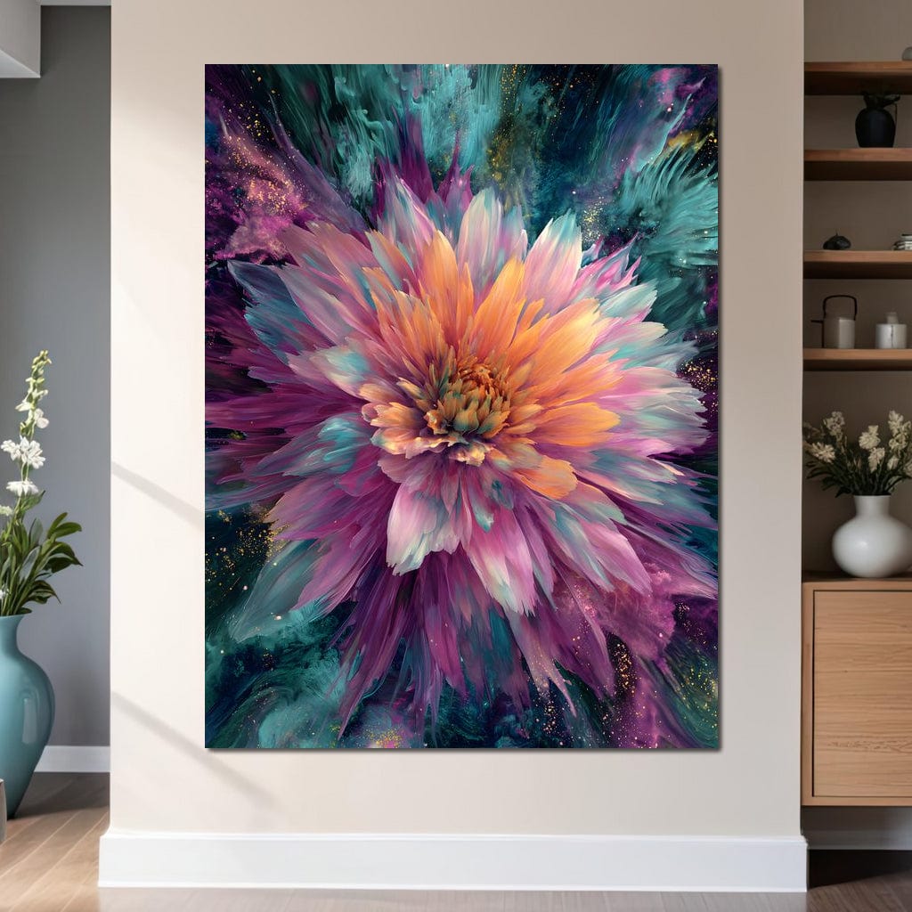 Galactic Petal Burst Canvas Wall Art