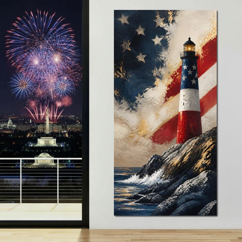 Beacon of the coastal spirit Canvas Wall Art