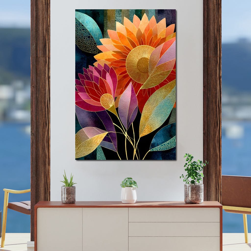 Radiant Blooming Spectrum Canvas Wall Art